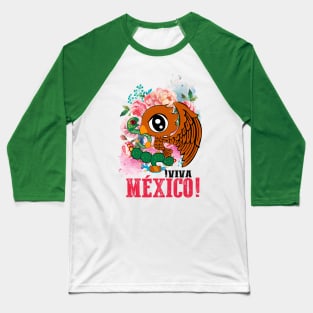 Bandera de Mexico Kawaii Baseball T-Shirt